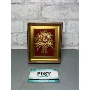 Vintage Dried Flowers Shadow Box Art